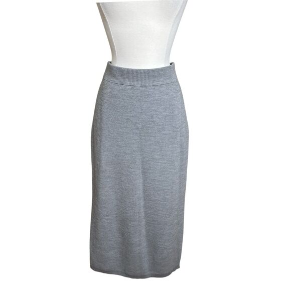 J Crew Skirt Size Small Gray Merino Wool Faux Wrap Sweater Midi Pull On Preppy - Picture 1 of 9
